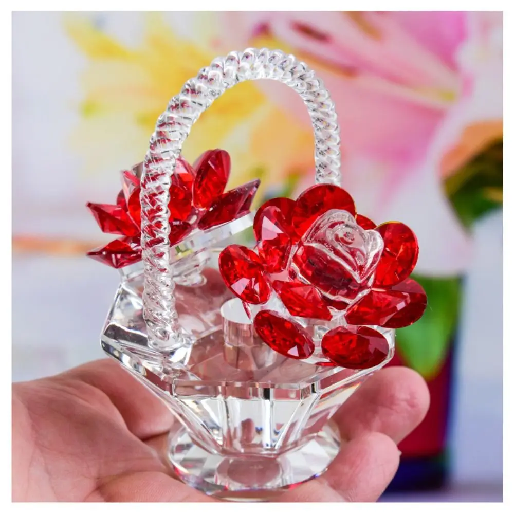 Crystal Flower Basket Decoration,Crystal Flower Basket Decoration,Decorative Ornaments,Tabletop Decoration - Image 8