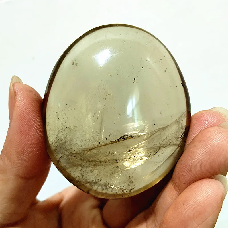 Natural Stone Smoky White Quartz Crystal Palm Home Decoration Meditate And Chakra Healing Crystals - Image 2