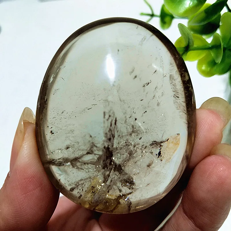 Natural Stone Smoky White Quartz Crystal Palm Home Decoration Meditate And Chakra Healing Crystals - Image 7