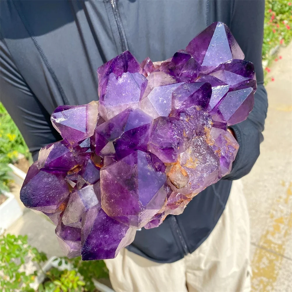 Natural amethyst core crystal cluster, energy gemstone, spiritual healing, room decoration item, gift for meditation, demagnetiz - Image 6