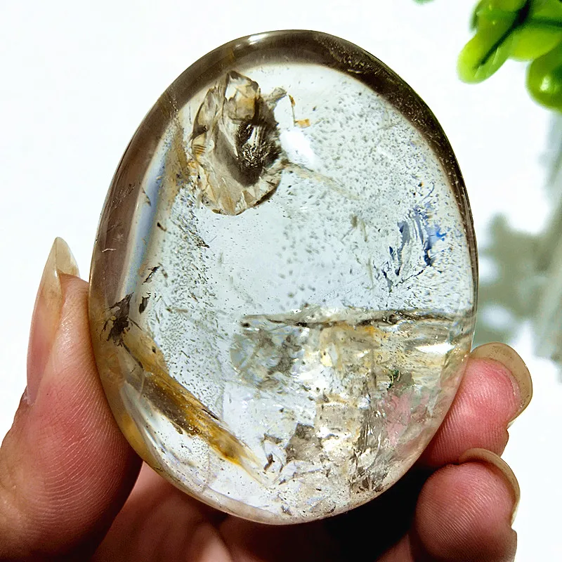 Natural Stone Smoky White Quartz Crystal Palm Home Decoration Meditate And Chakra Healing Crystals - Image 12