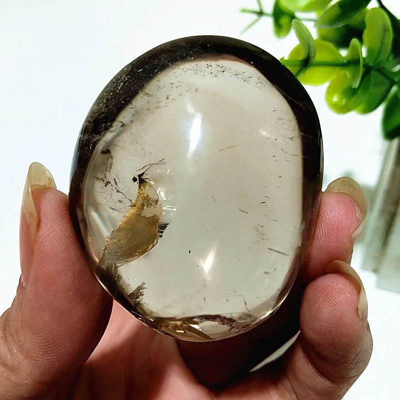 Natural Stone Smoky White Quartz Crystal Palm Home Decoration Meditate And Chakra Healing Crystals - Image 22