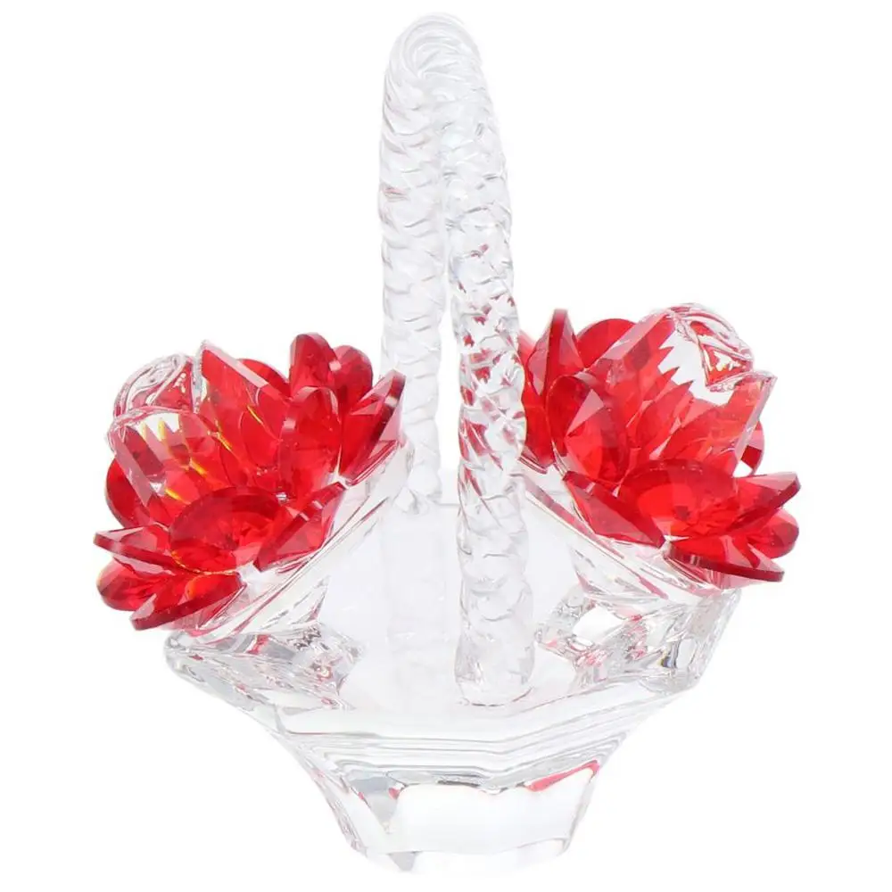 Crystal Flower Basket Decoration,Crystal Flower Basket Decoration,Decorative Ornaments,Tabletop Decoration - Image 3