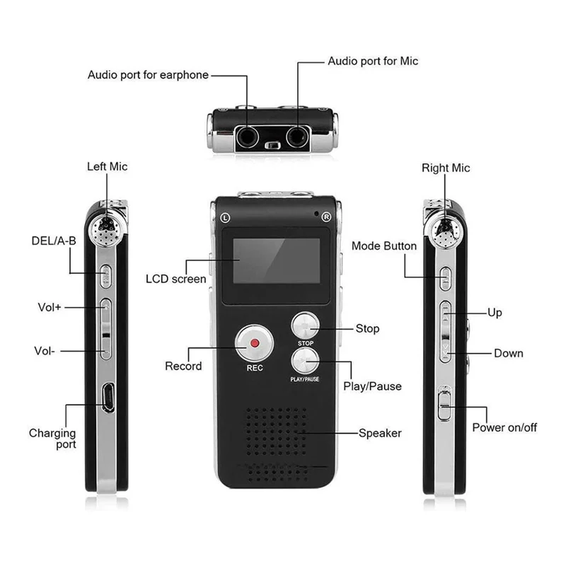 Paranormal Equipment Digital EVP Voice Activated Recorder USB US 8GB (Black) - Image 2