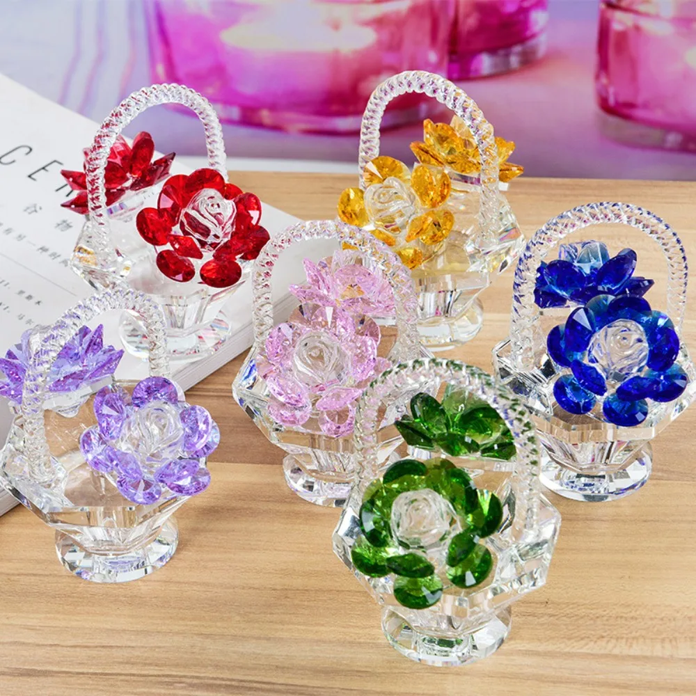 Crystal Flower Basket Decoration,Crystal Flower Basket Decoration,Decorative Ornaments,Tabletop Decoration - Image 5