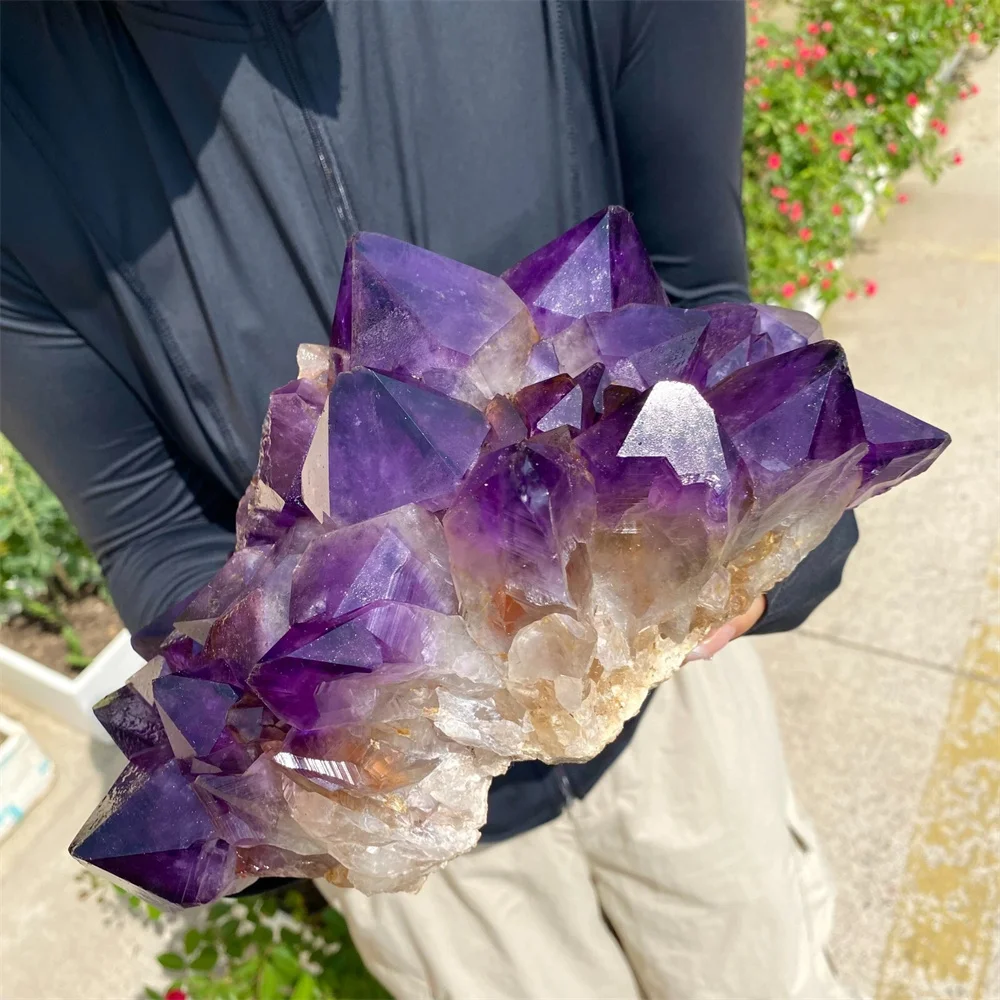 Natural amethyst core crystal cluster, energy gemstone, spiritual healing, room decoration item, gift for meditation, demagnetiz - Image 4