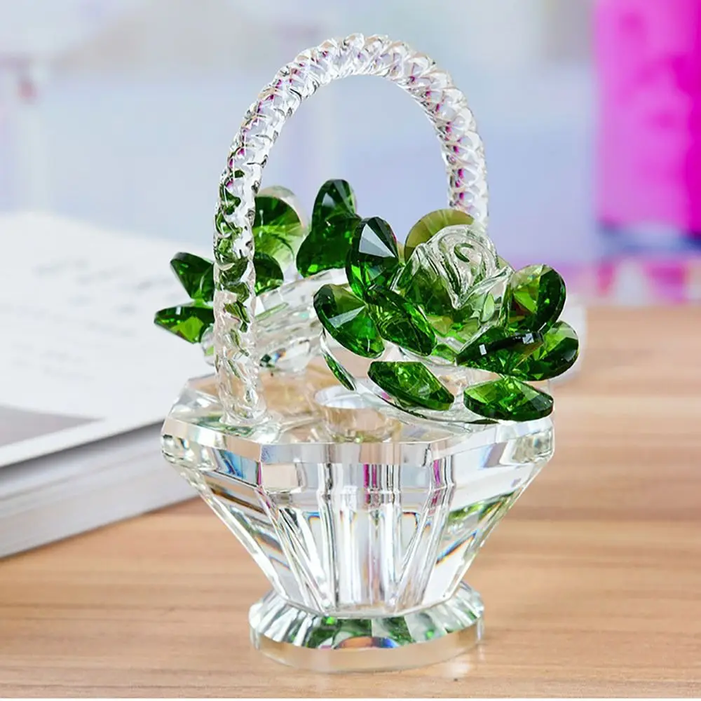 Crystal Flower Basket Decoration,Crystal Flower Basket Decoration,Decorative Ornaments,Tabletop Decoration - Image 2