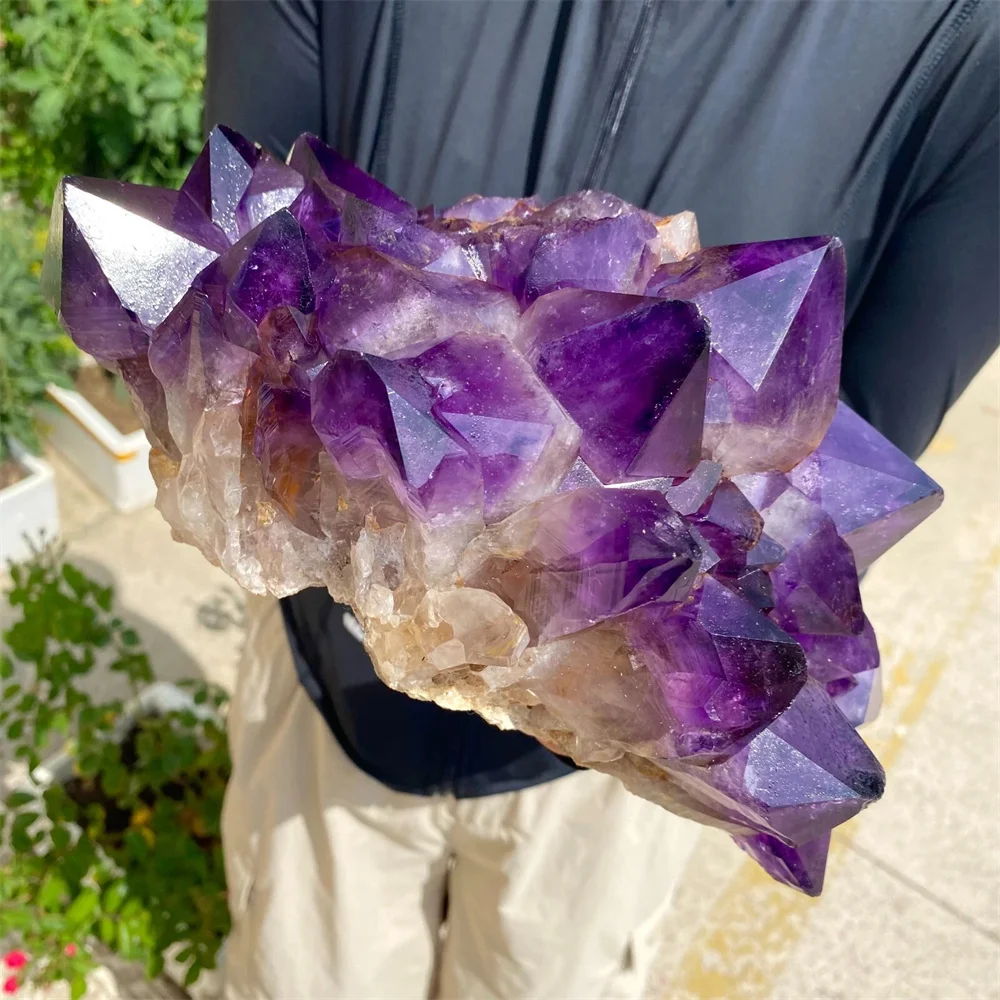 Natural amethyst core crystal cluster, energy gemstone, spiritual healing, room decoration item, gift for meditation, demagnetiz - Image 3