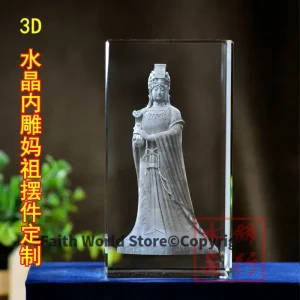 HOME OFFICE -efficacious Talisman House Protection Mazu Goddess Matsu 3D crystal statue Decoration Collection BEST gift