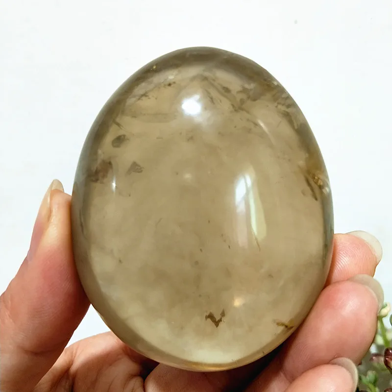 Natural Stone Smoky White Quartz Crystal Palm Home Decoration Meditate And Chakra Healing Crystals - Image 3