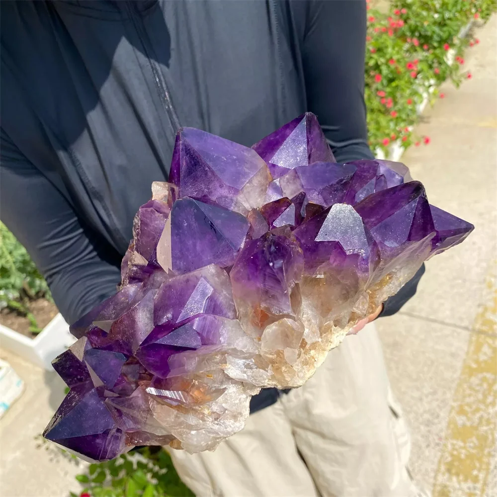 Natural amethyst core crystal cluster, energy gemstone, spiritual healing, room decoration item, gift for meditation, demagnetiz - Image 2